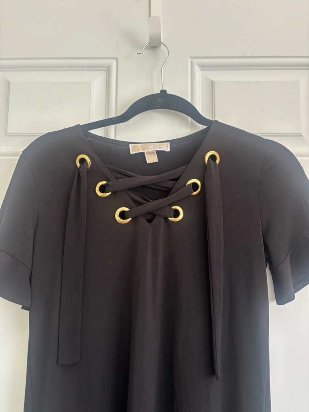 Michael Kors Black Knit Short Sleeve Dress, Size XS